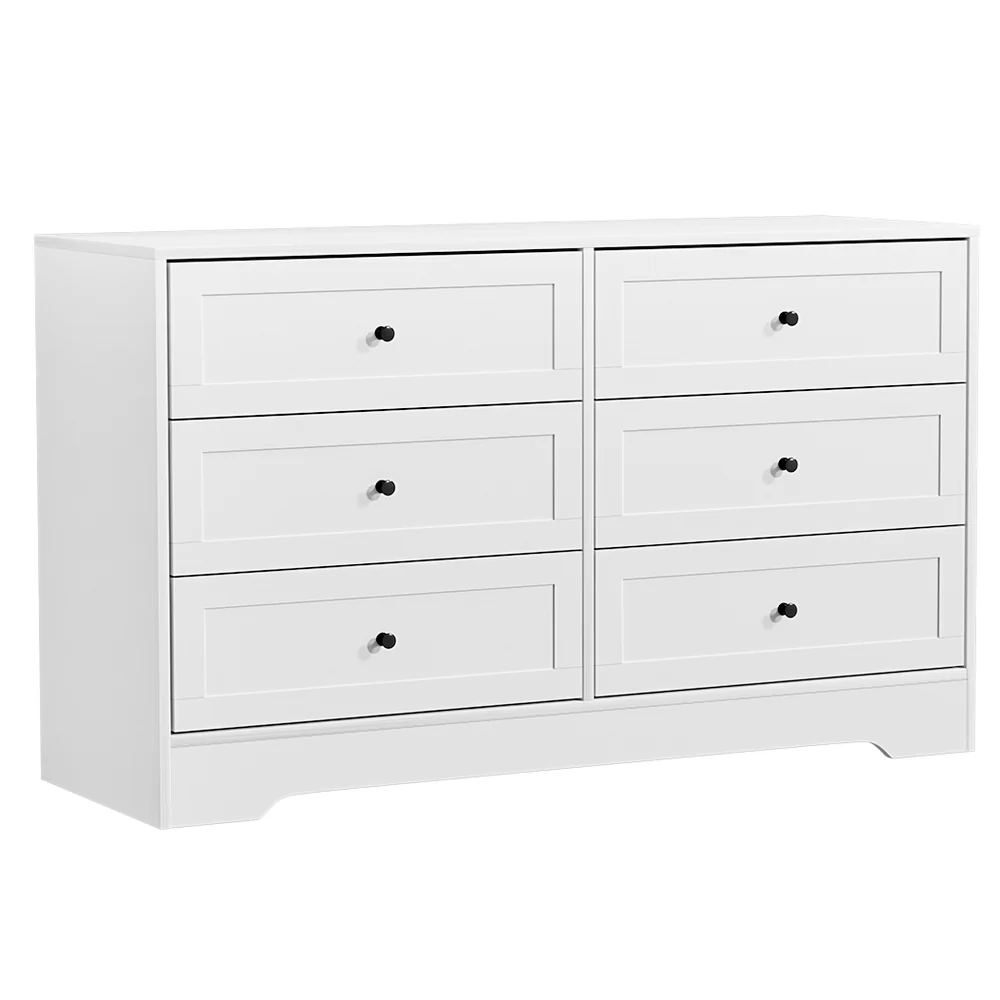 Artiss 6 Chest of Drawers - White - Nurns