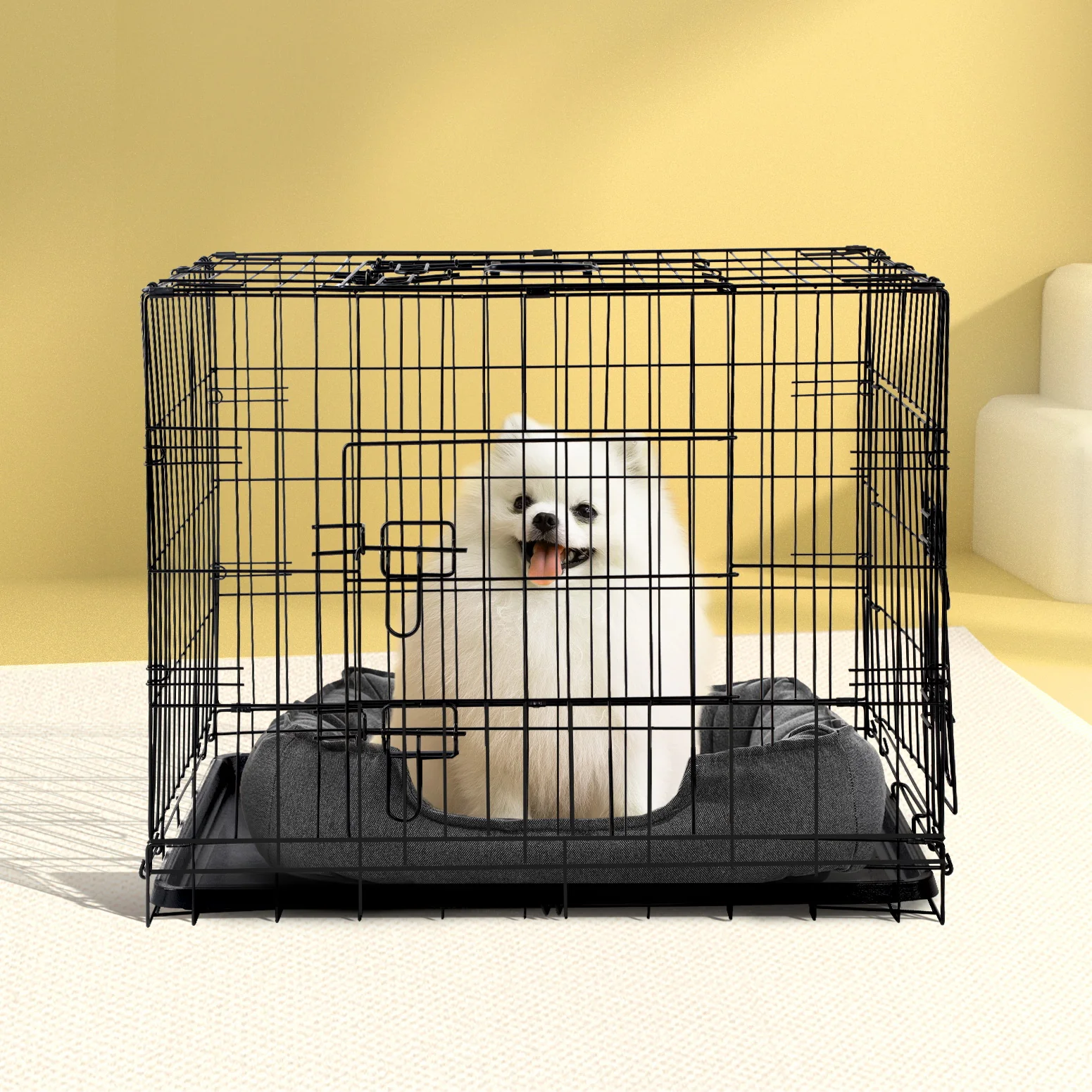 Dog Cage 36inch Pet Cage - Black - Nurns