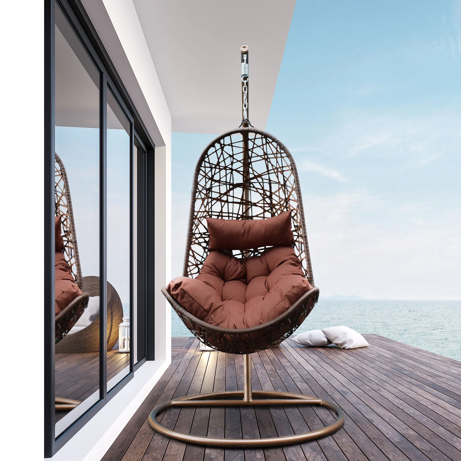 Lissy Egg Chair - Brown and Coffee - Nurns