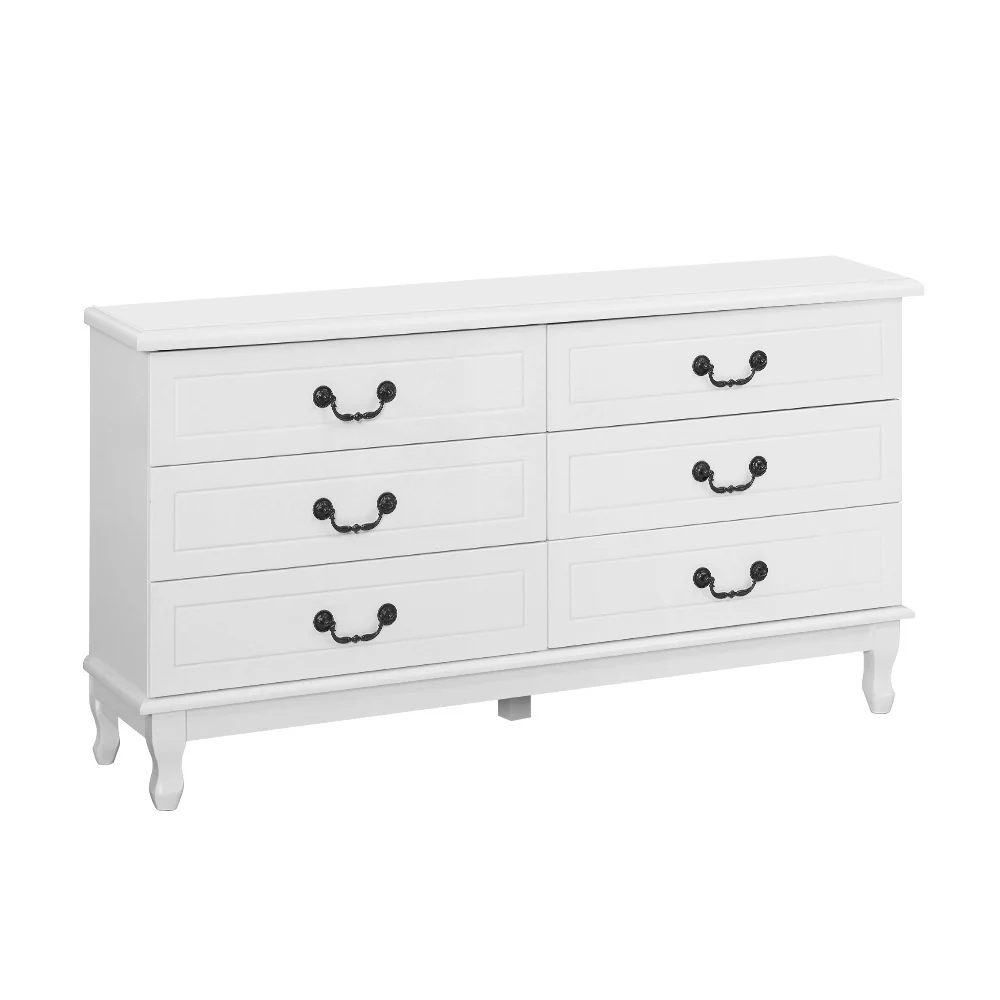 Artiss 6 Chest of Drawers - White - Nurns