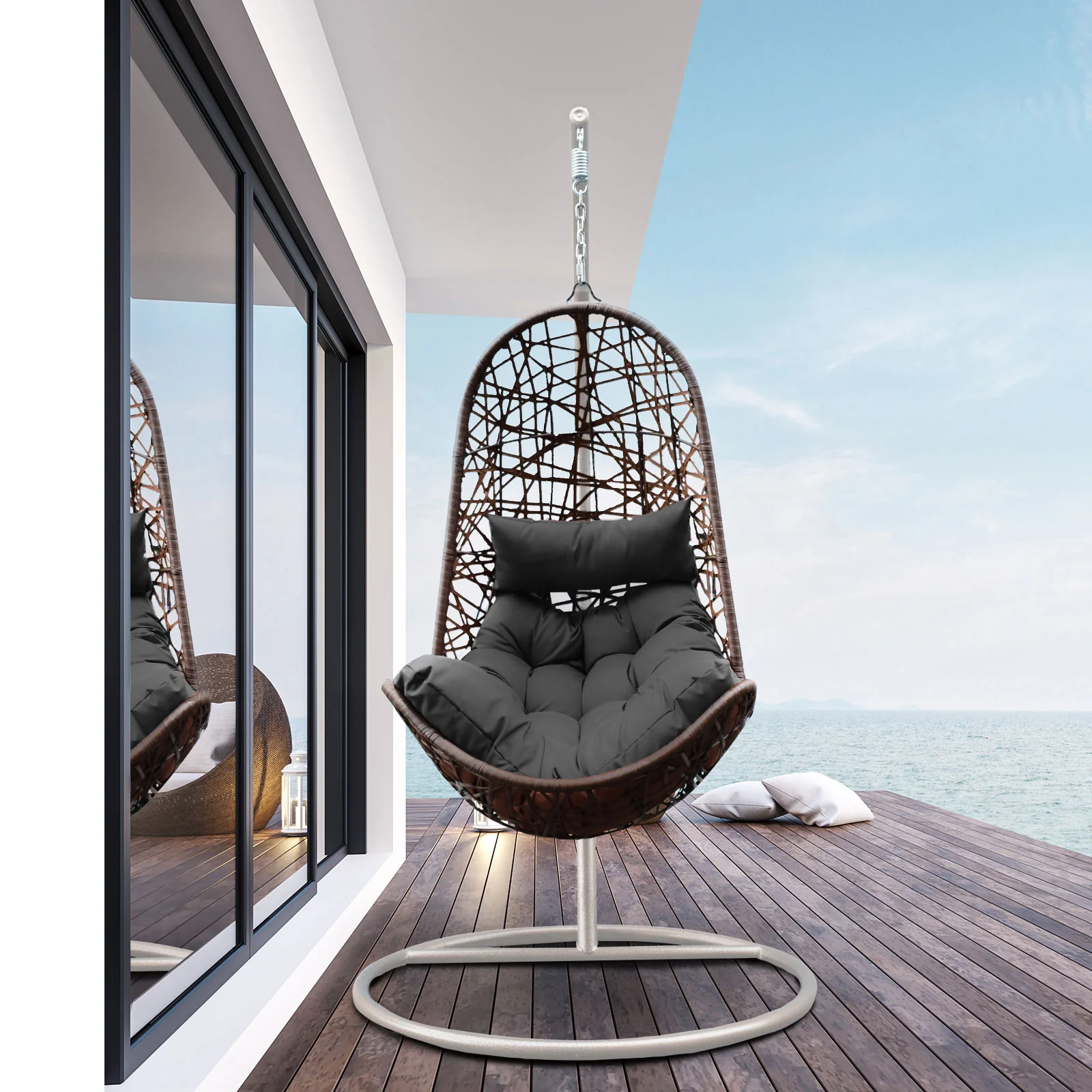 Devi Egg Chair - Oatmeal and Grey - Nurns