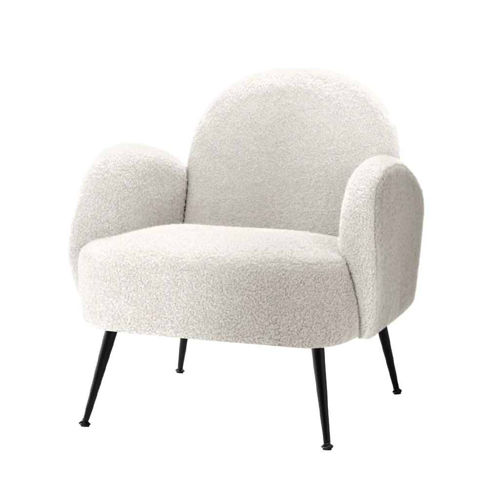 Mariana Bouclé Armchair - White - Nurns